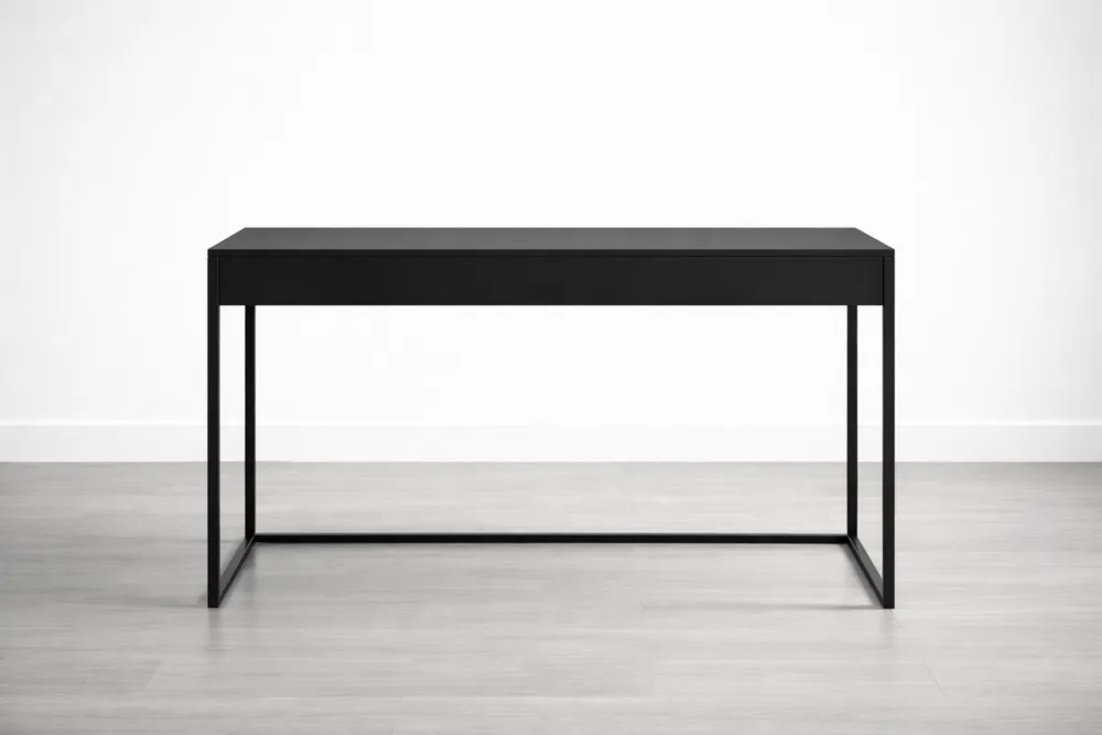 Bureau rectangulaire en acier noir 120 cm