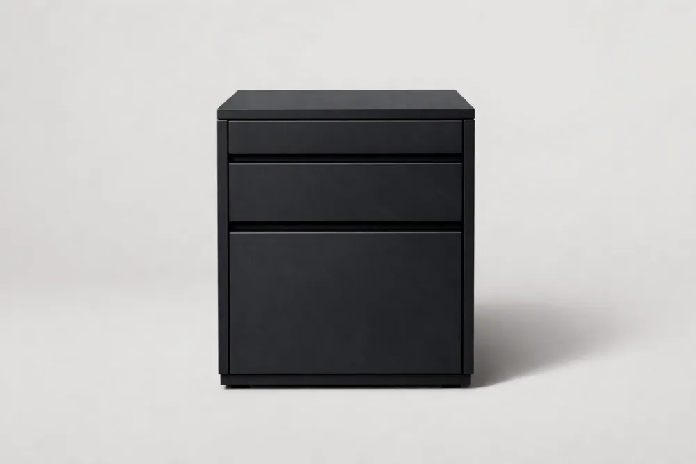 Classeur de Bureau en Métal 3 Tiroirs Noir
