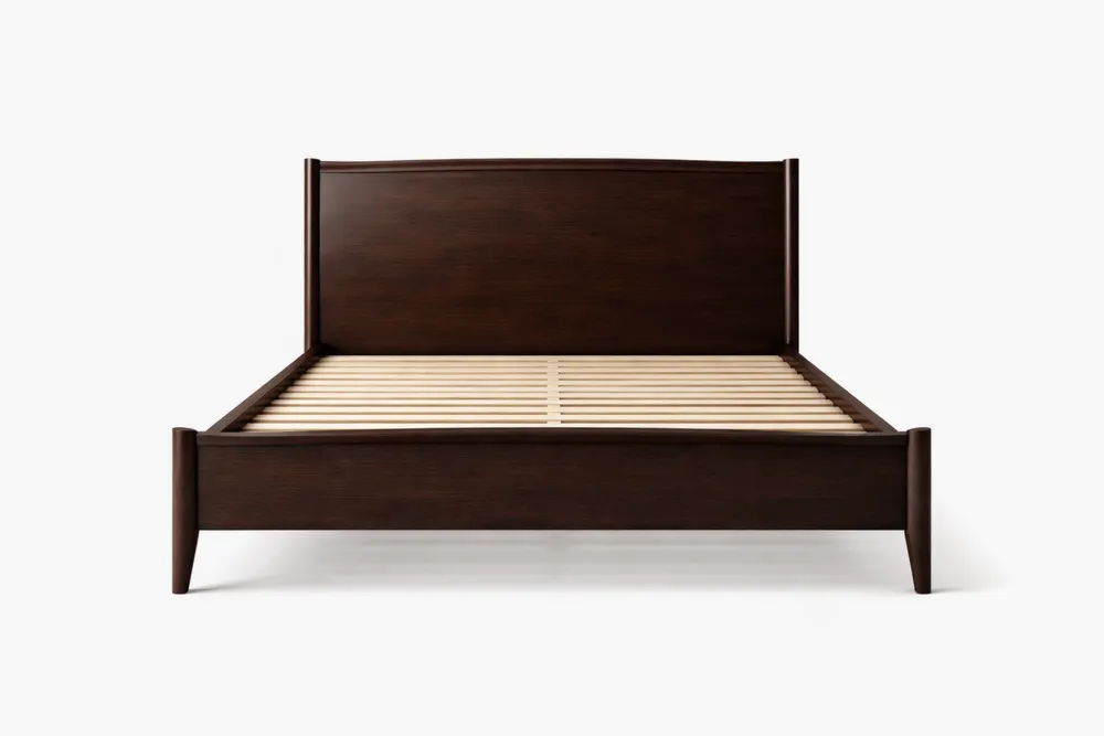 Lit en bois couleur Noyer