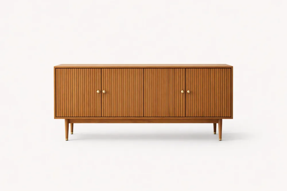 Enfilade en Bois avec Portes à Rainures 160x40x80 cm