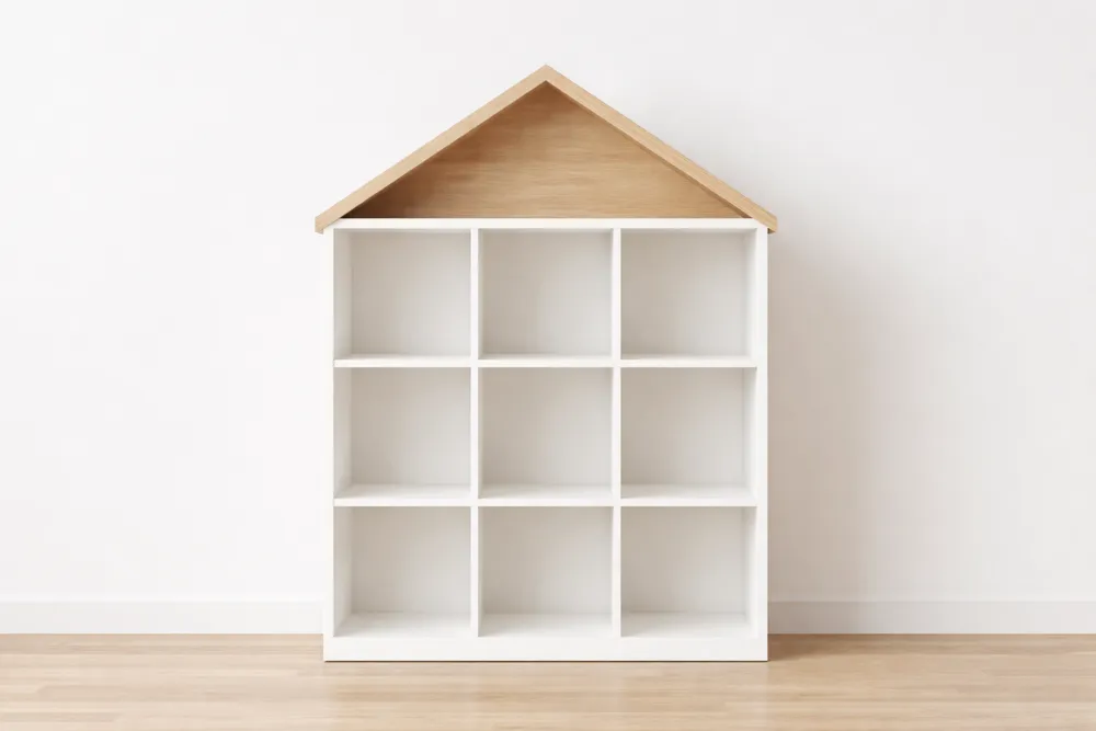 Étagère Maison Enfant Blanc Chêne 9 Compartiments