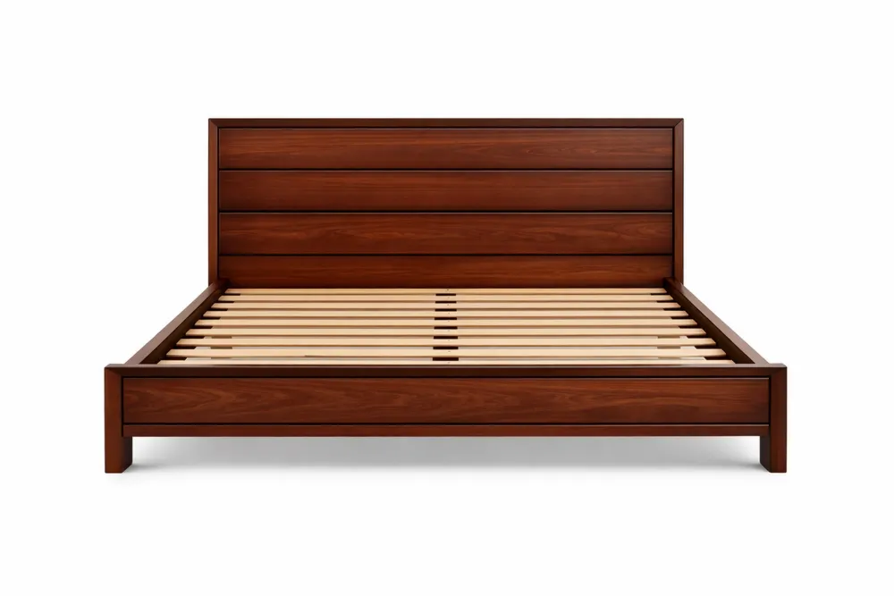 Lit en Bois Noyer avec Lattes 200x160x100 cm