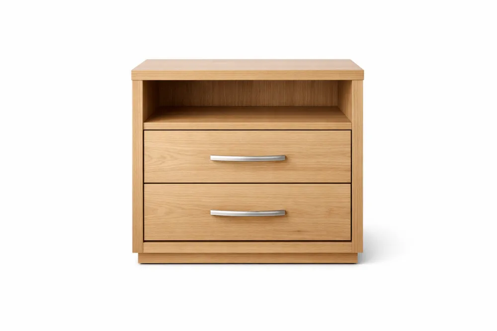 Table de chevet en bois avec tiroirs en métal 50x40x60cm