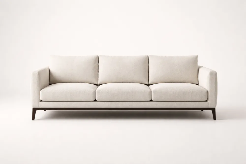 Canapé 3 places en tissu crème