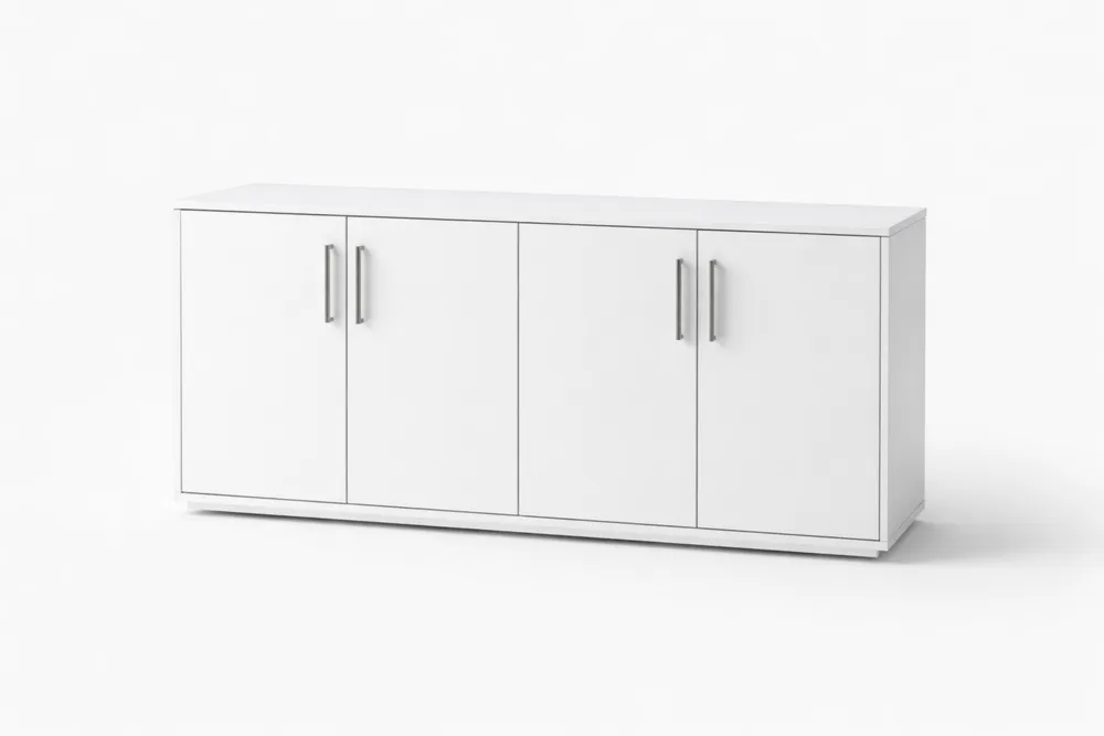 Buffet quatre portes en bois blanc
