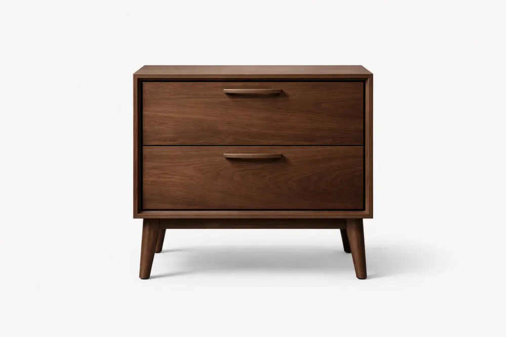 Table de Chevet en Bois Noyer Marron