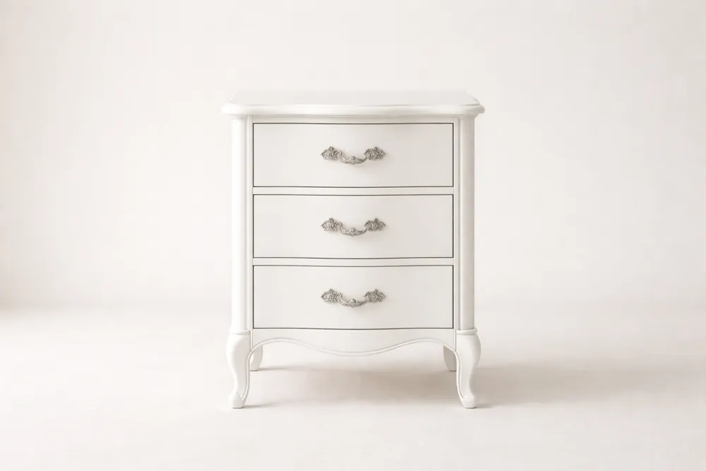 Commode 3 Tiroirs Bois Blanc