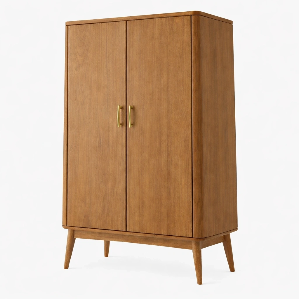 Armadio in Legno Naturale Stile Nordico-habistay