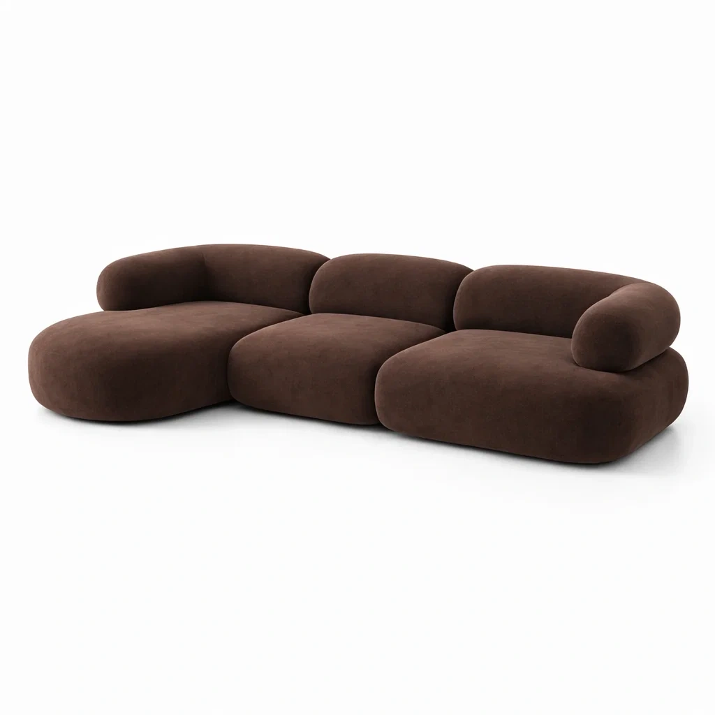 Divano Modulare Marrone Scuro-habistay