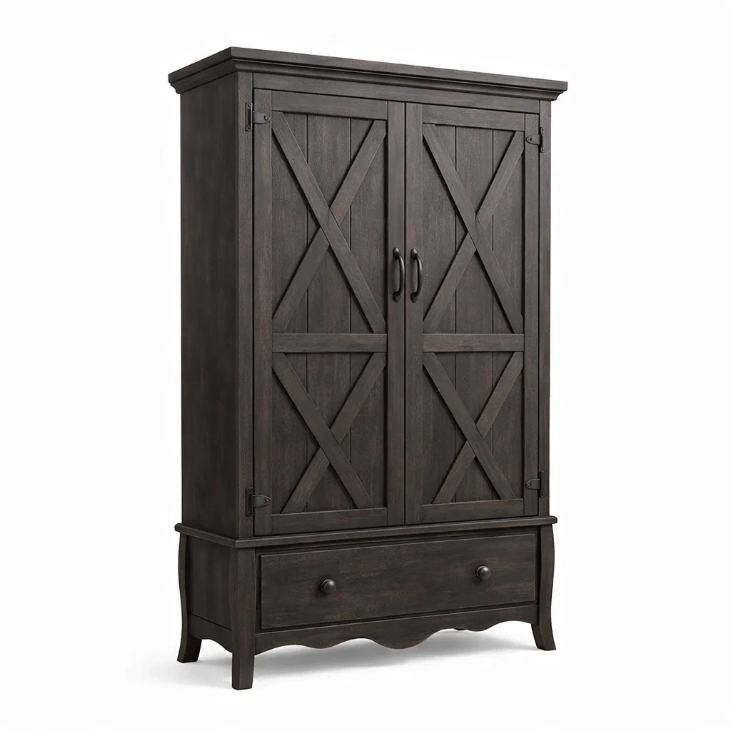 Armadio Rustico Marrone Scuro-habistay