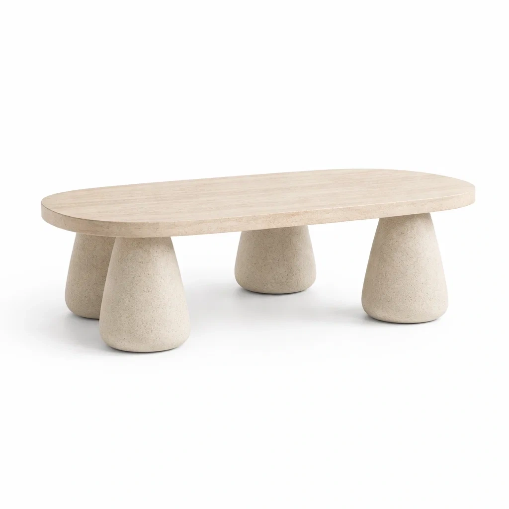 Tavolino da salotto con piano ovale-habistay