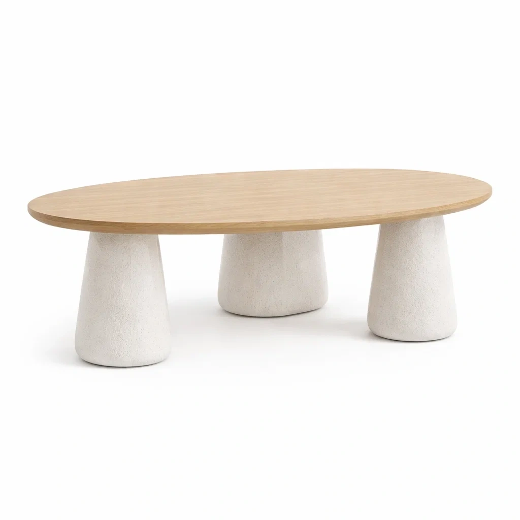 Tavolino da salotto con piano ovale-habistay