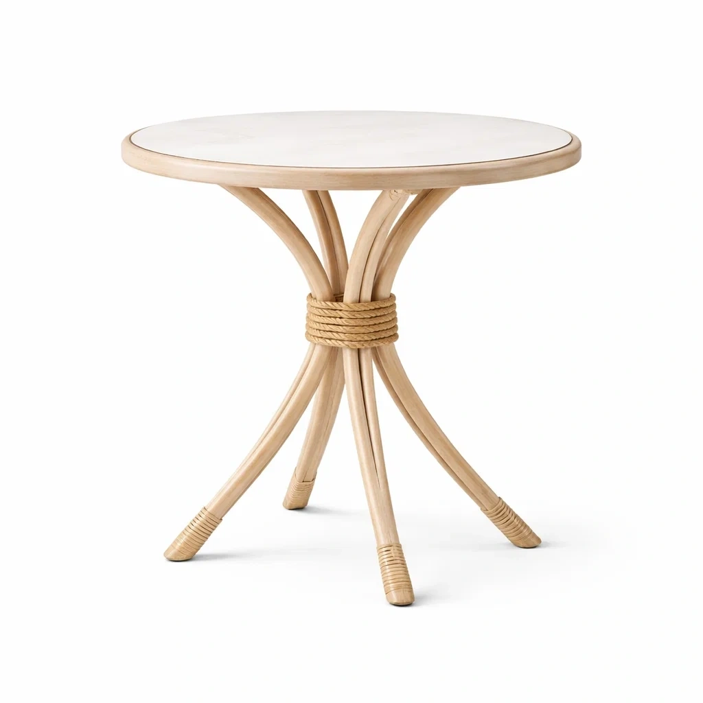 Tavolino rotondo con base intrecciata-habistay