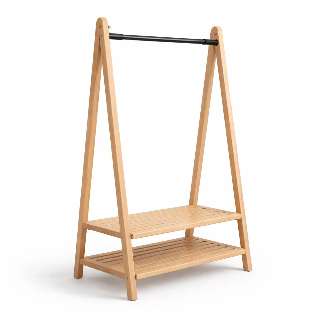 Gruccia Minimal in Legno Chiaro-habistay