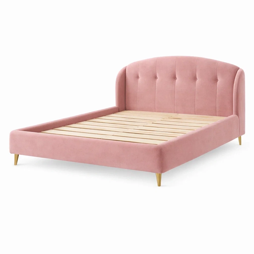 Letto imbottito con testiera curva-habistay