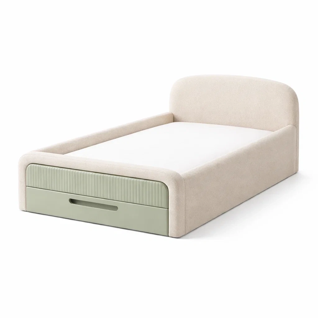 Letto imbottito con base contenitore-habistay