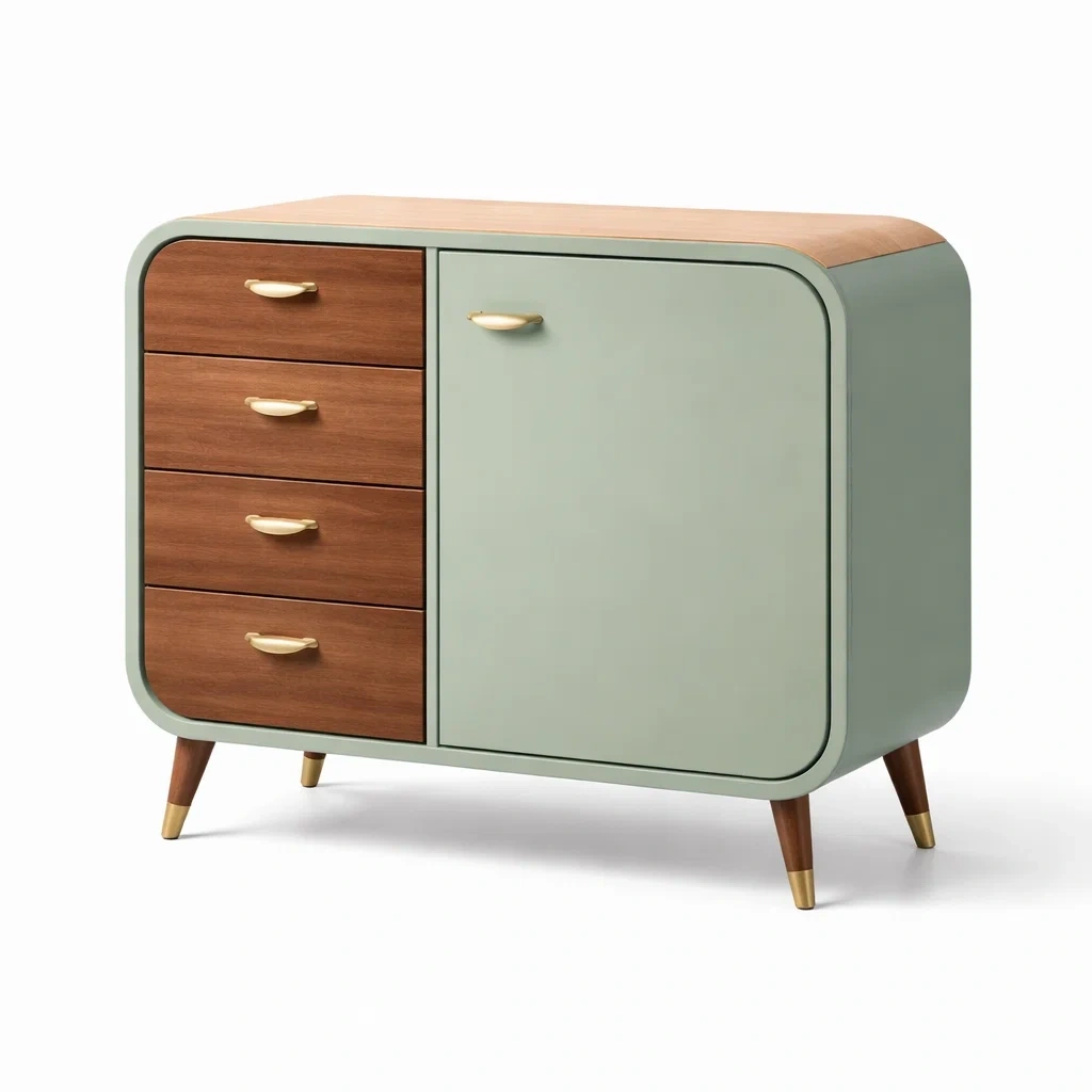 Mobile contenitore con cassetti in legno-habistay