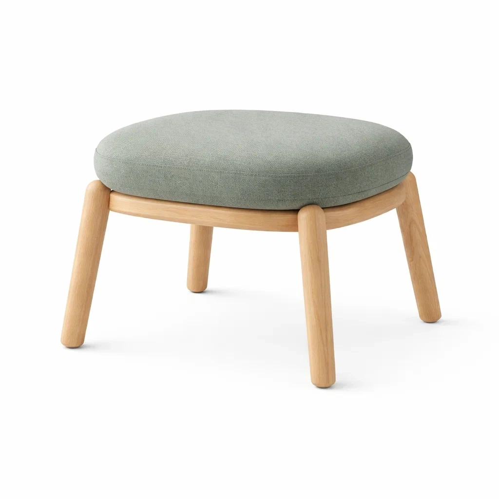 Sedia imbottita con base in legno naturale-habistay