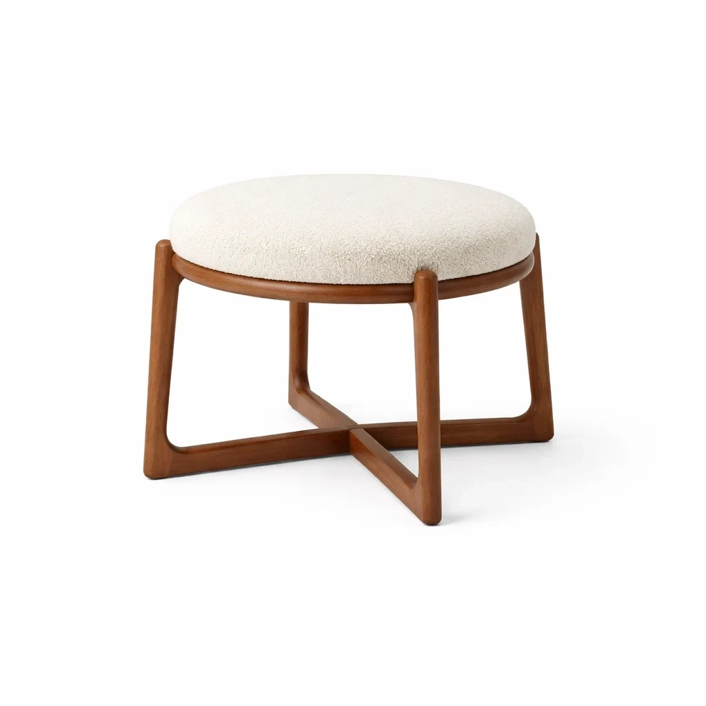 Sedia imbottita con struttura in legno scuro-habistay