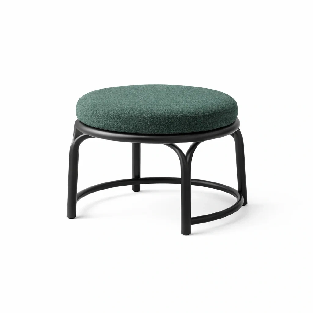 Sedia imbottita con base metallica circolare-habistay