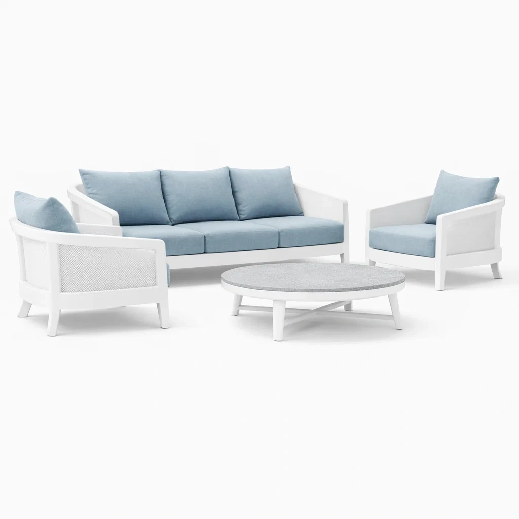 Set di divani da esterno con schienale traforato-habistay