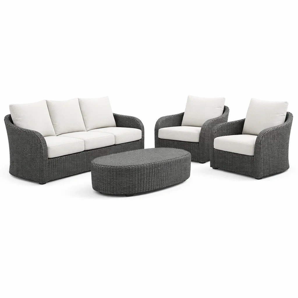 Set di divani da esterno in fibra intrecciata-habistay