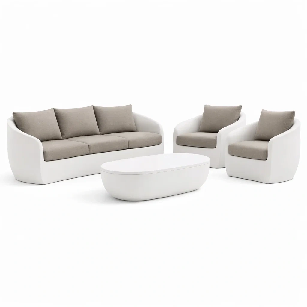 Set di divani da esterno con struttura compatta-habistay