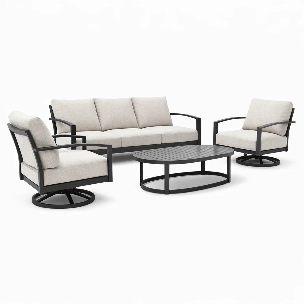 Set di divani da esterno con struttura metallica-habistay