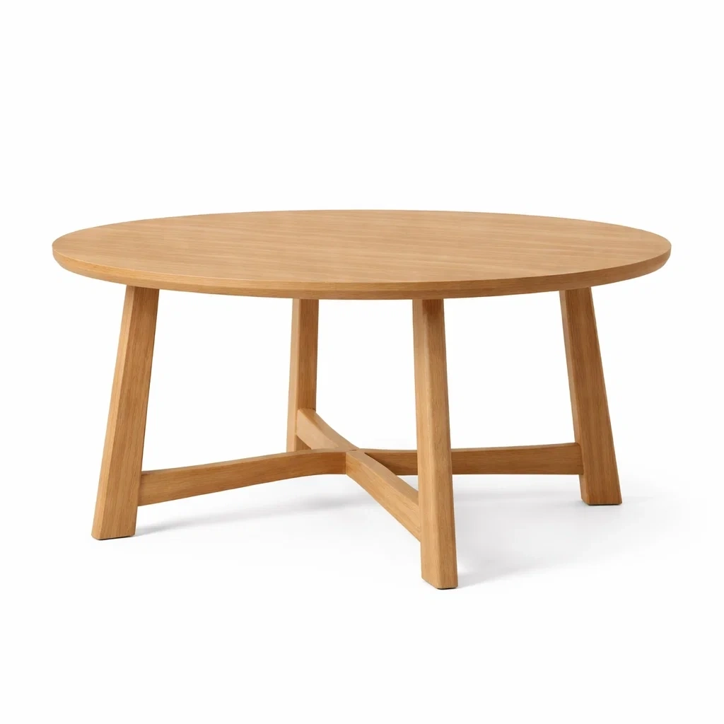 Tavolo da pranzo ovale in legno chiaro contemporaneo-demviro