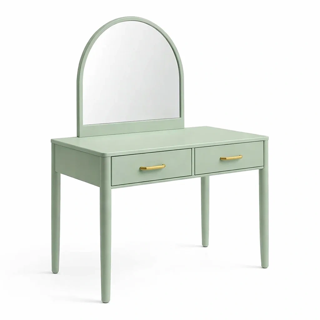 Toeletta moderna verde con specchio ad arco-demviro