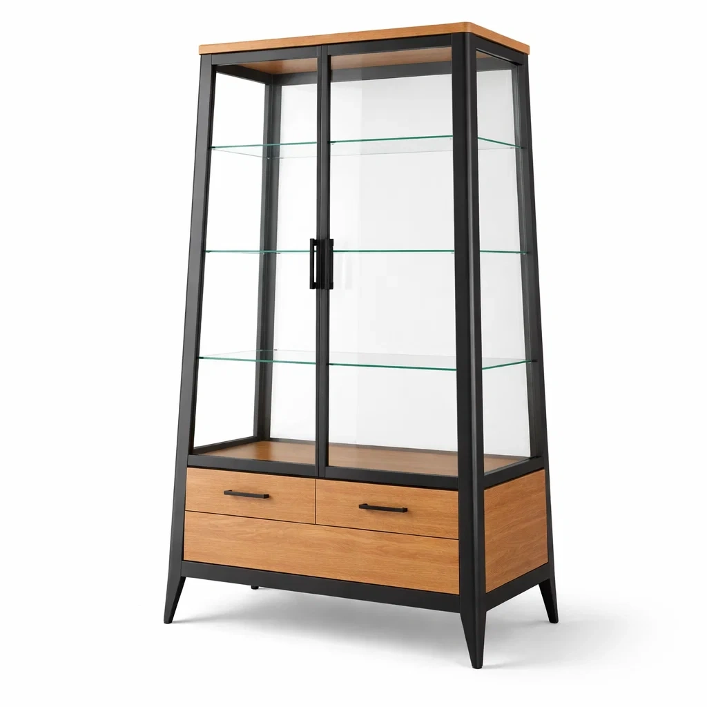 Vetrina Industriale Nero e Rovere-demviro