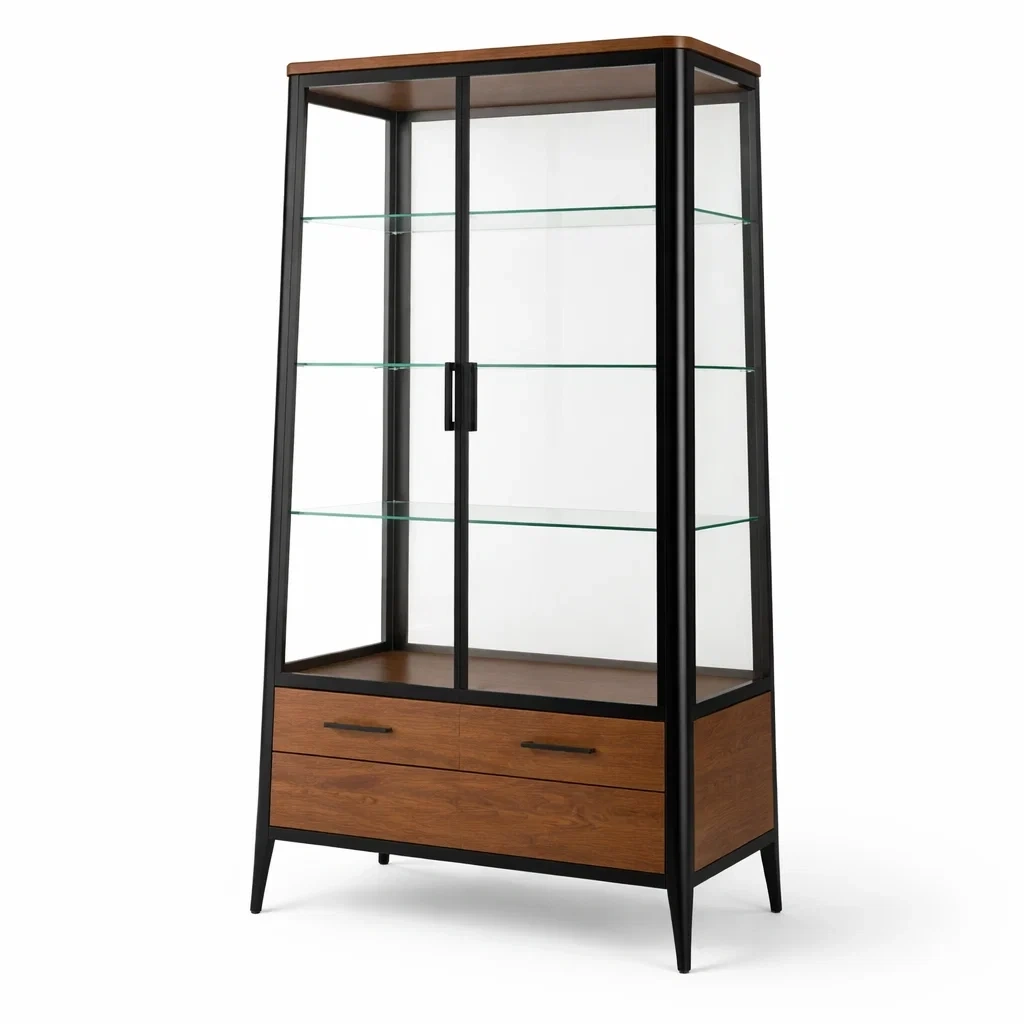 Vetrina Industriale Nero e Noce-demviro