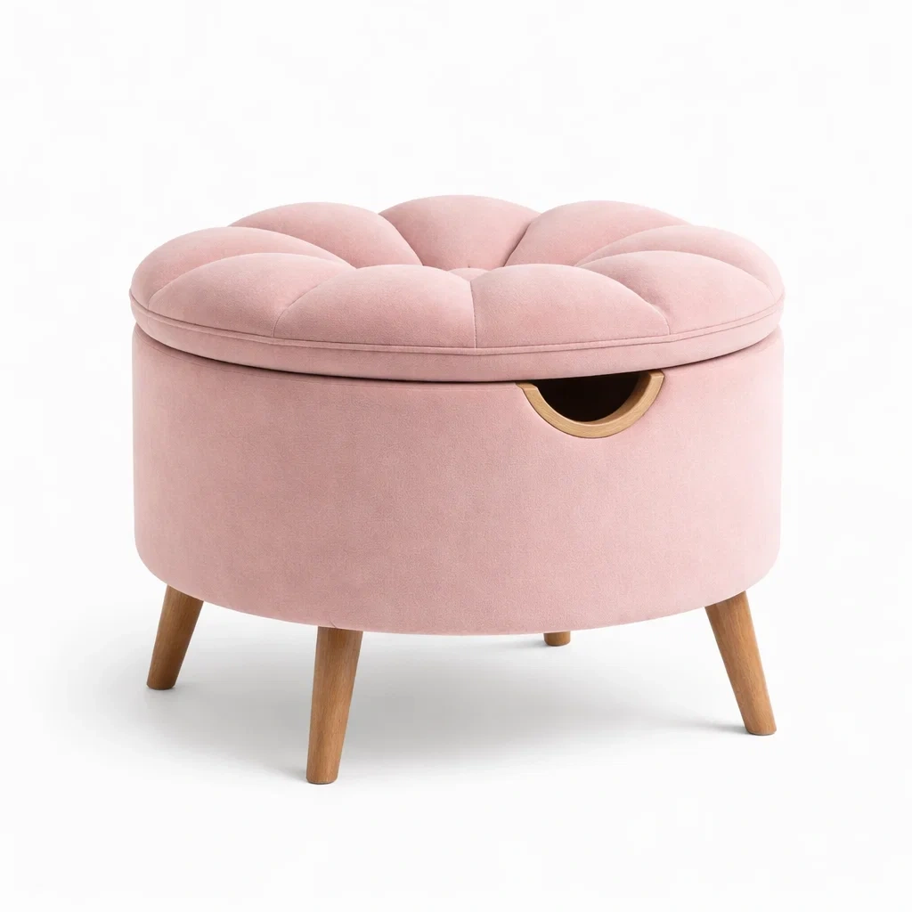 Armadio da stoccaggio imbottito in tessuto rosa-demviro