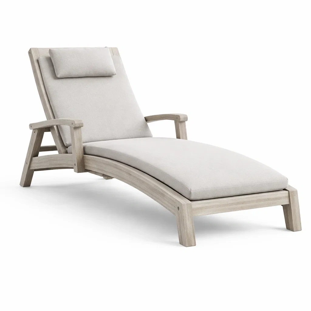 Lettino da patio con struttura intrecciata naturale-demviro