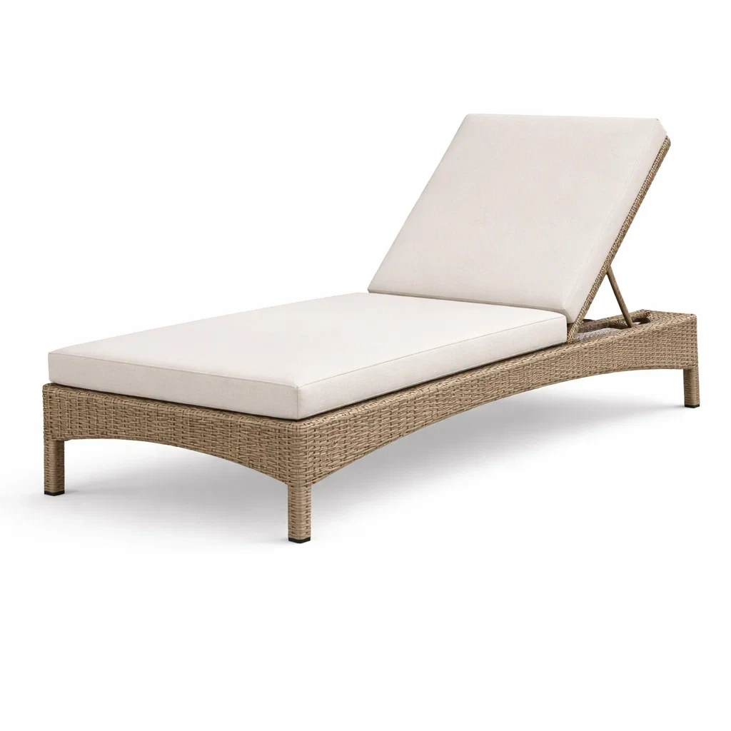 Lettino da patio con struttura metallica e intreccio-demviro