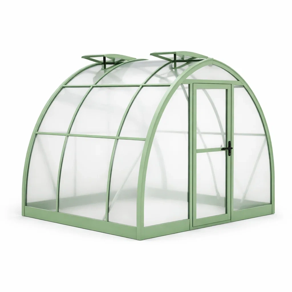 Serra da giardino ad arco con struttura verde chiaro-demviro