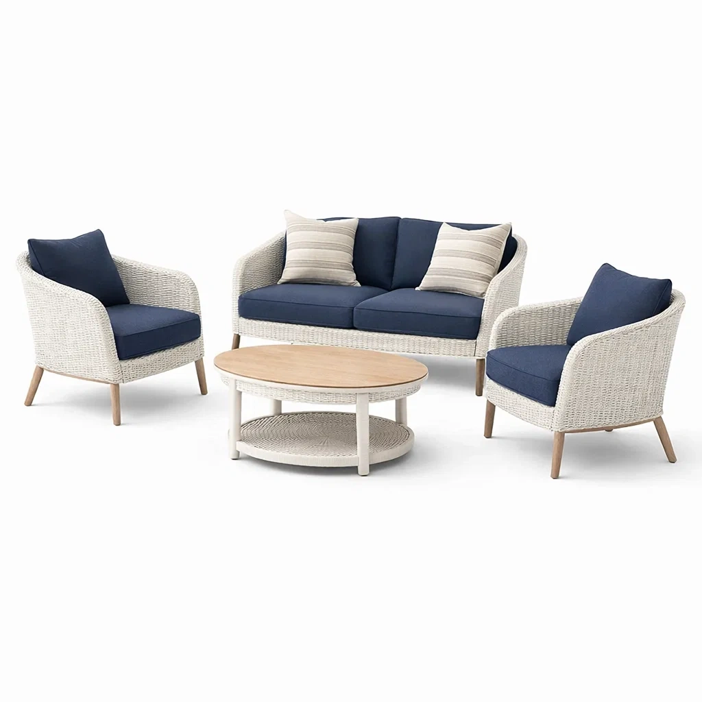 Set di Divani da Giardino con Tavolino Rotondo-demviro