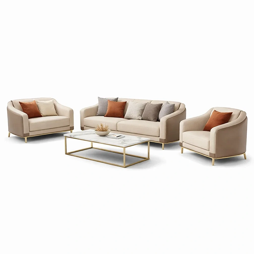 Set di Divani Moderno con Tavolino Rettangolare-demviro