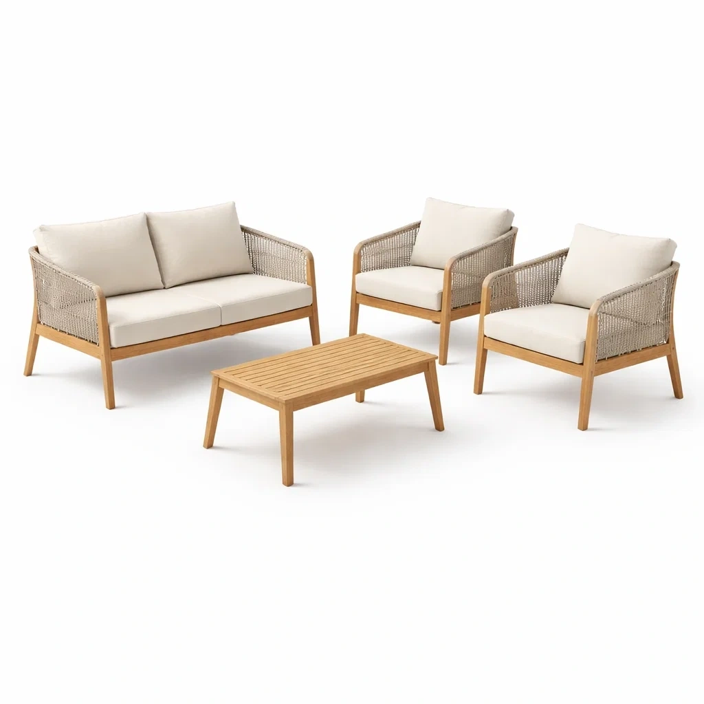 Set di Divani in Legno per Esterni-demviro