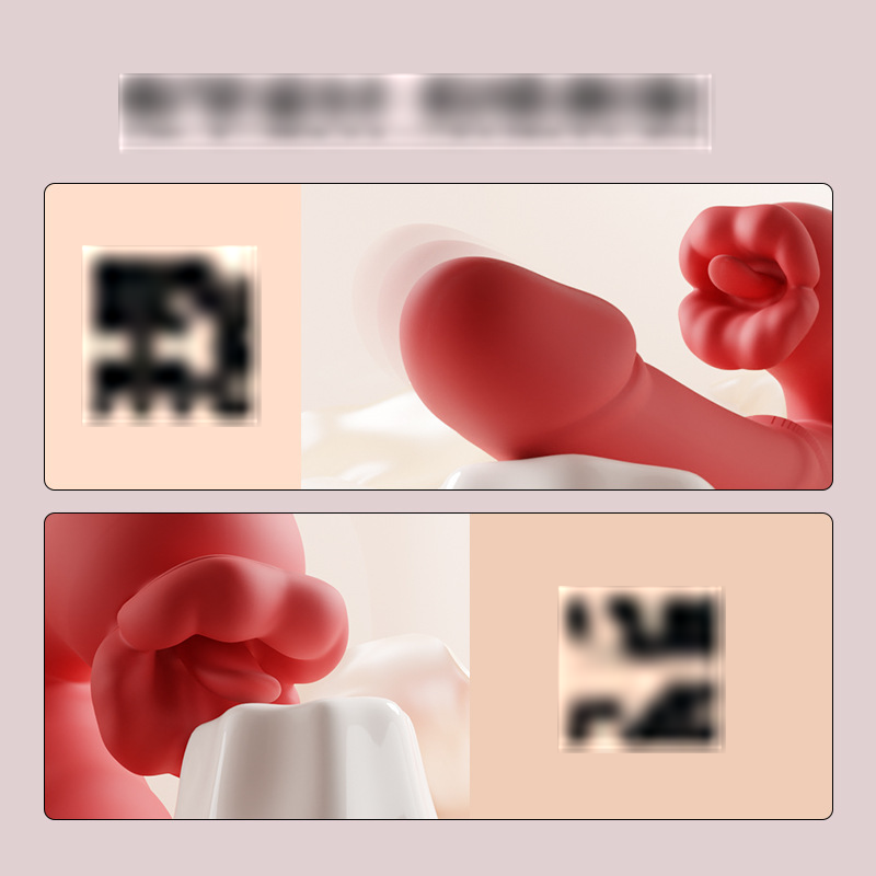 GALAKU Flame Red Lip Dual Vibration Multifunctional APP Remote Control Female Masturbator Sucking/Tongue Licking Vibrator