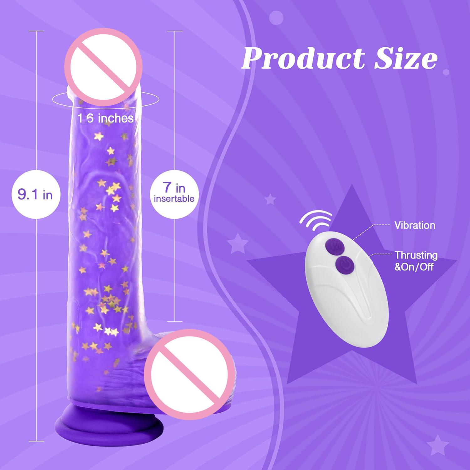 JeliVoy Thrusting Dildo Vibrator, Deep & Powerful