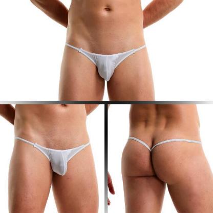 Men's Low Waist Ice Silk Thongs, One-Piece Comfort Sexy G-String Underwear for Men