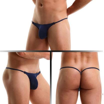 Men's Low Waist Ice Silk Thongs, One-Piece Comfort Sexy G-String Underwear for Men