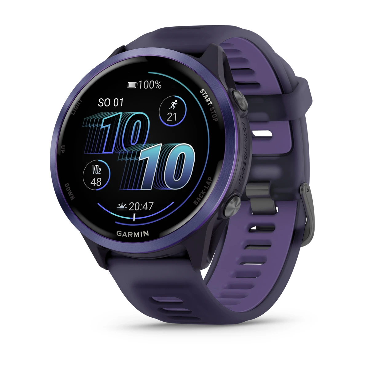 Forerunner® 570 - 47mm Indigo hliníková luneta, poloprůhledný řemínek Imperial Purple/Indigo  Kód Produktu010-02971-02