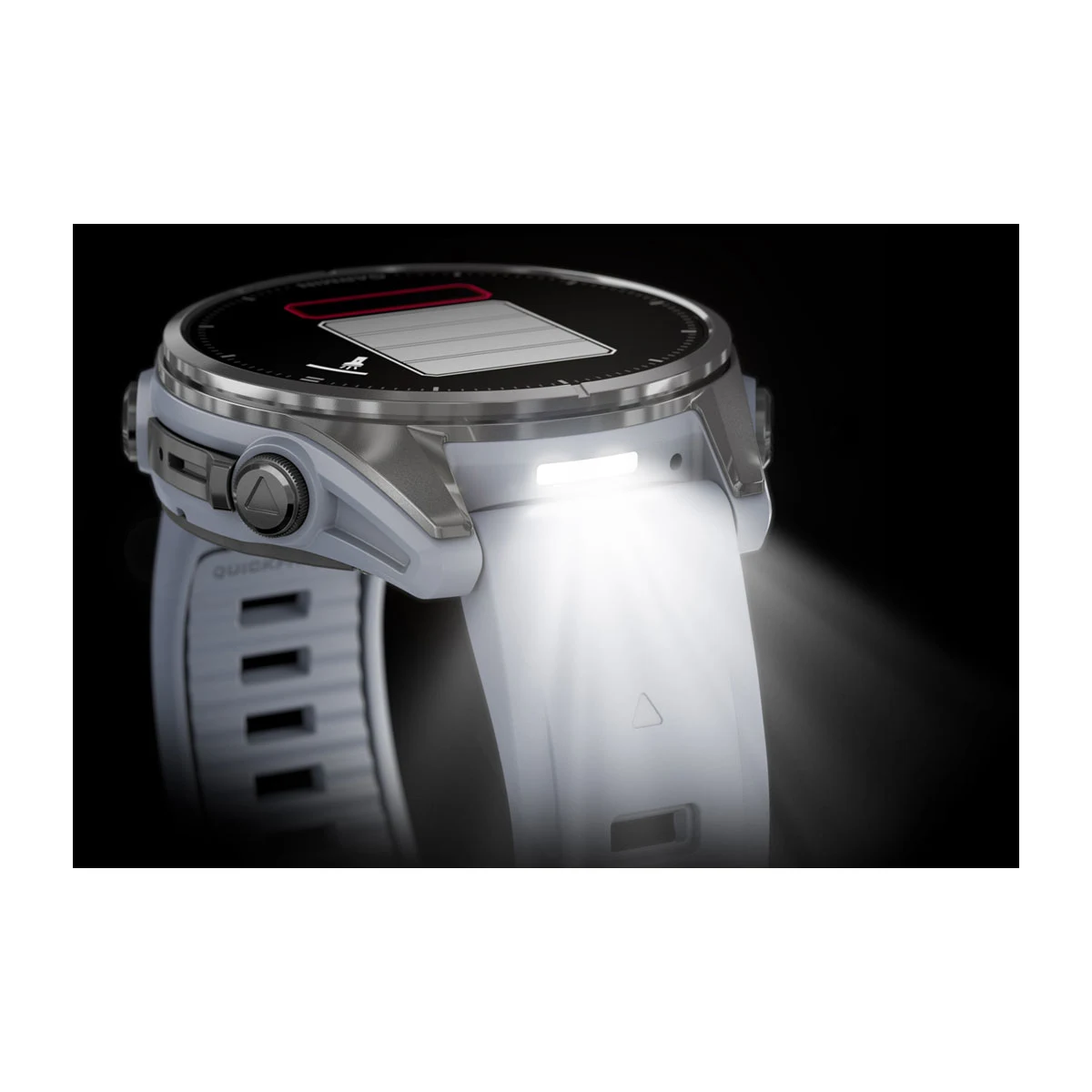 fēnix® 8 – 43 mm, AMOLED Silver / Whitestone se silikonovým řemínkem.  Kód Produktu010-02903-00