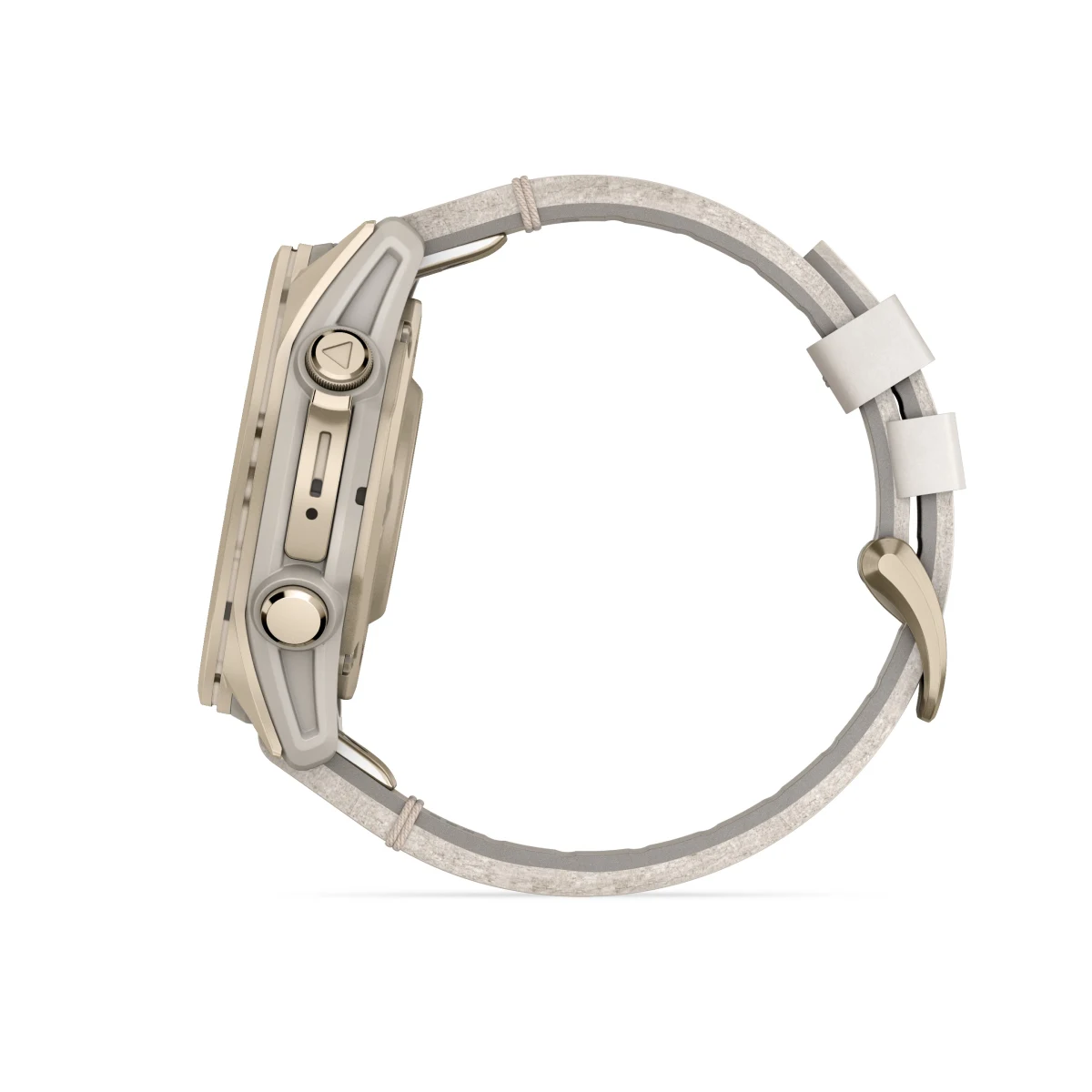 fēnix® 8 – 43 mm, AMOLED Sapphire, Soft Gold / Limestone s koženým řemínkem.  Kód Produktu010-02903-40