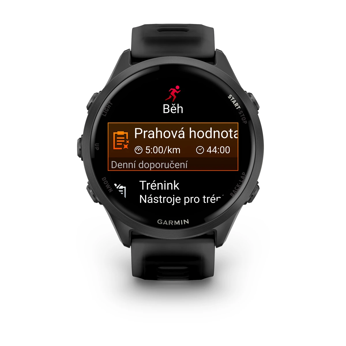 Forerunner® 570 - 47mm Slate Grey hliníková luneta, poloprůhledný řemínek Black/Black  Kód Produktu010-02971-00