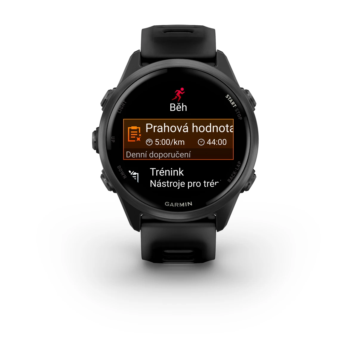 Forerunner® 570 - 42mm Slate Grey hliníková luneta, poloprůhledný řemínek Black/Black  Kód Produktu010-02970-00