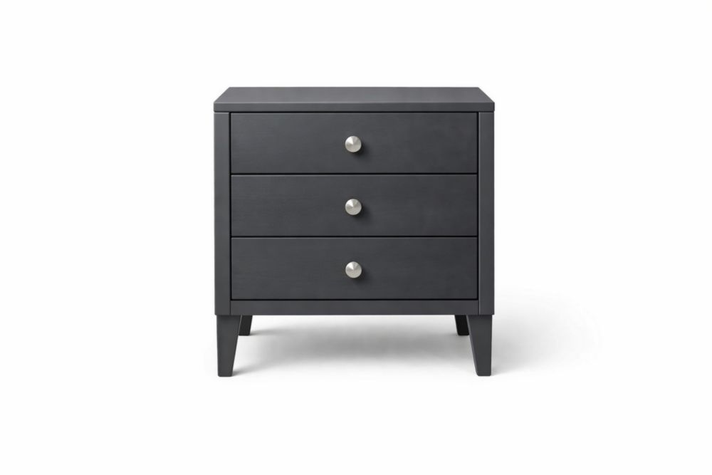 Table de chevet 3 tiroirs en bois MDF Gris