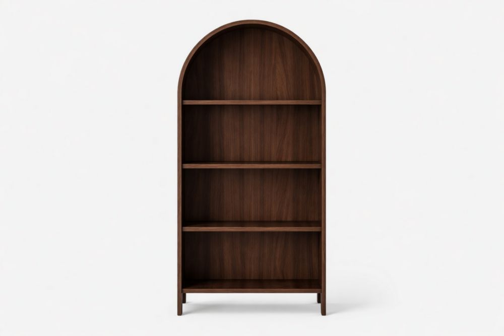Étagère bibliothèque arquée en bois d'acajou 150x80x30 cm